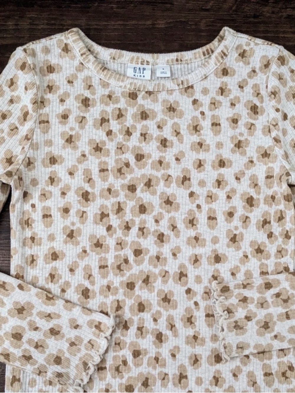 NWOT GAP Kids Tan & White White Floral Top
